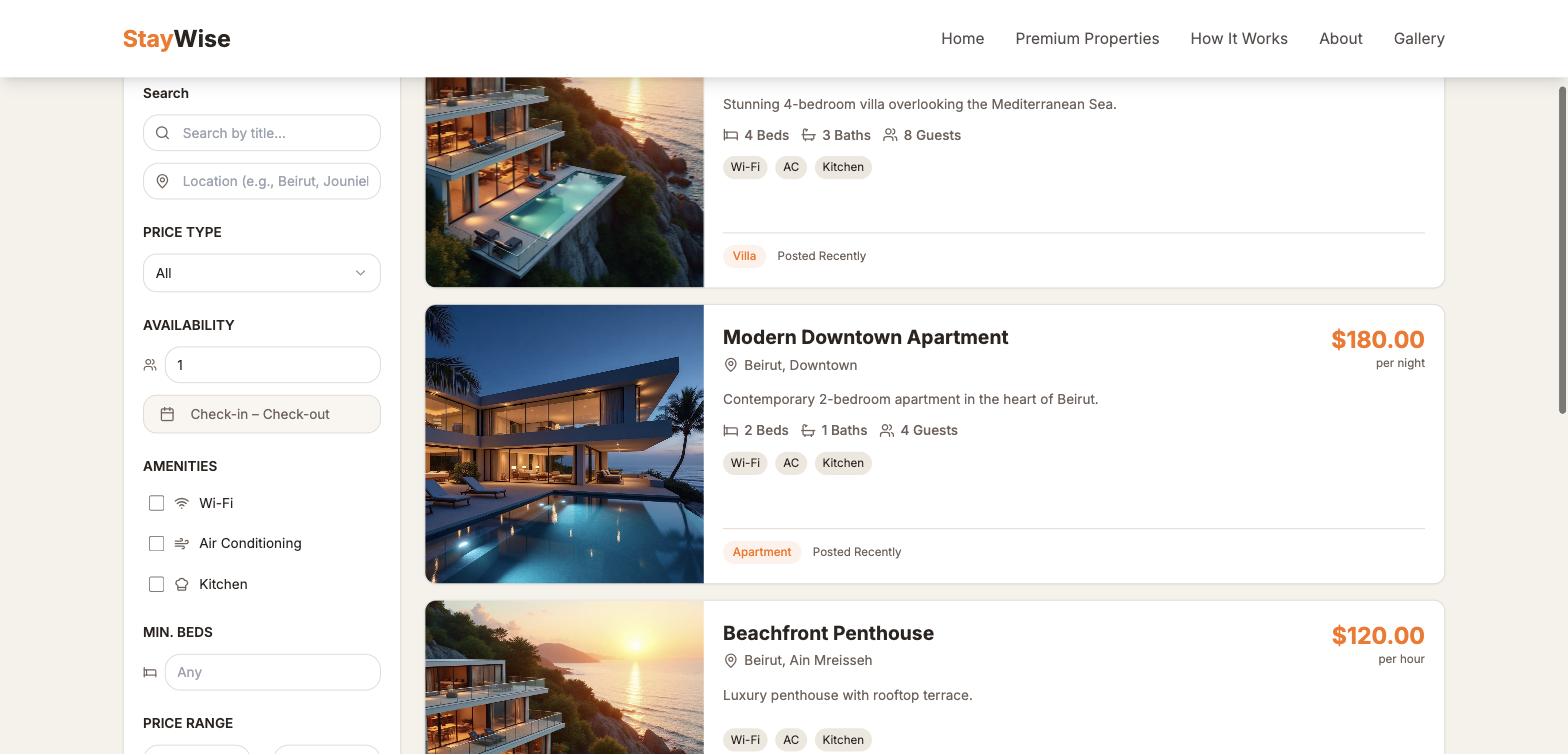 Guest search screen from a live direct-booking site.
